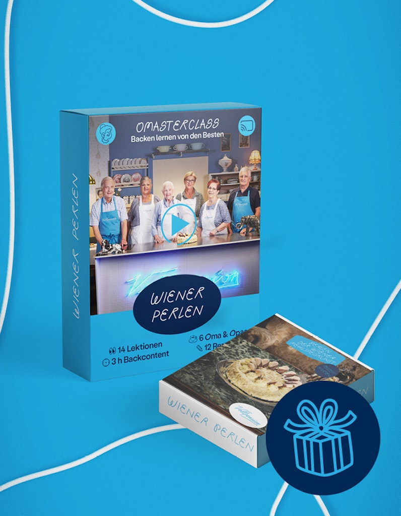 Geschenk Omasterclass Wiener Perlen Rezeptkartenbox Vollpension